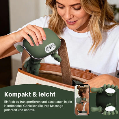 NeckEase - 4D Nackenmassagegerät – Kabellos, Wärmefunktion & Tiefenentspannung