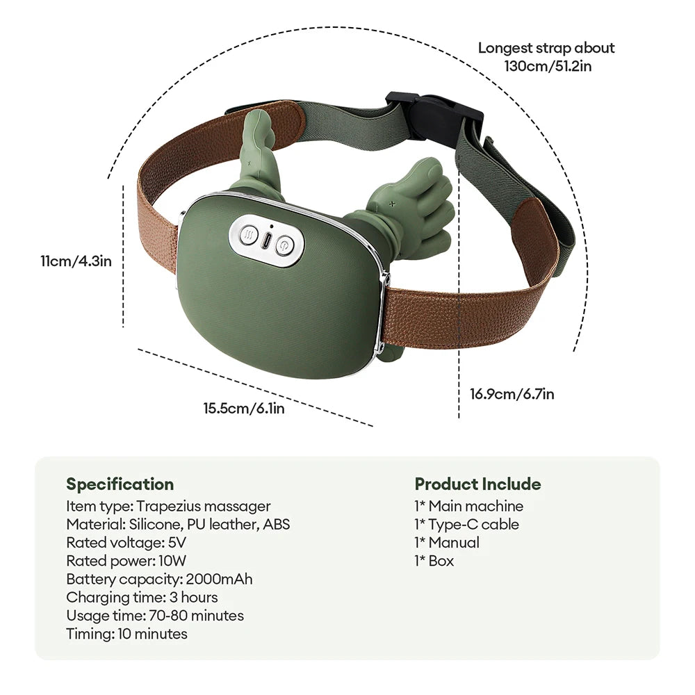 NeckEase - 4D Nackenmassagegerät – Kabellos, Wärmefunktion & Tiefenentspannung