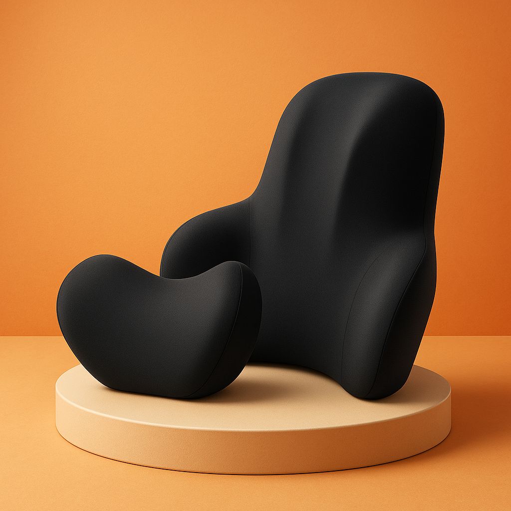 AutoComfort Ergonomisches Nacken- & Lordosenstützkissen für Autositze