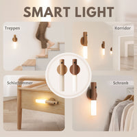 Magnetische Lampe in Holzoptik mit Sensor