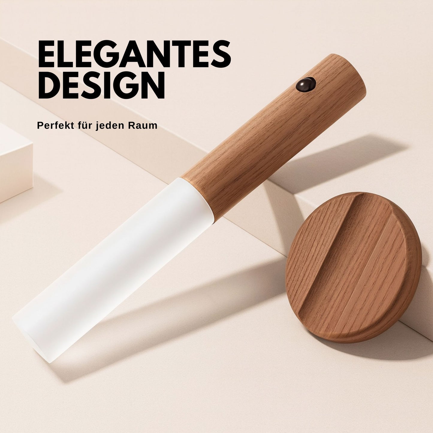 Magnetische Lampe in Holzoptik mit Sensor